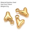 Gouden Roestvrij Stalen Puffy Letter Y Hanger Bedel 7x10mm DIY Sieraden Accessoire - Y-2