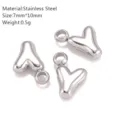 Roestvrijstalen dikke letter bedel hanger, 7x10mm 0.5g, minimalistische DIY sieraden accessoire. - Y-1