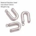 Ciondolo in acciaio inossidabile a forma di U componente accessorio fai da te 10x16mm - Ciondolo Lettera U / Argento