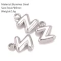 Roestvrijstalen bolle letter Z bedelhanger, glanzende zilveren DIY sieraden accessoire. - Z-1