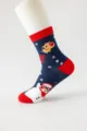 Weihnachtliche Socken mit süßem Rentier und Schneemann Muster für Damen und Herren - Einheitsgröße / Marine Schneemann