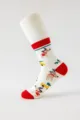 Weihnachtliche Rentiermotive Wadenhohe Socken Rot Gruen Spleissen Laessige Freizeitsocken - Einheitsgröße / Weißes Rentier