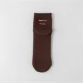 Men's brown cotton socks with stylish letter embroidery, comfortable and breathable daily wear. - One Size / Coffee