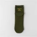 Men's dark green cotton short socks featuring stylish letter embroidery variant design. - One Size / Green