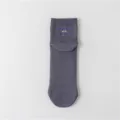 Grey men's crew socks with stylish letter embroidery, casual cotton skateboard socks. - One Size / Gray