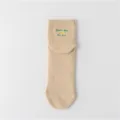 Men's stylish cotton socks ins trendy letter embroidery short tube casual sports socks - One Size / Khaki