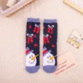 Chaussettes de Noël en polaire corail pour femmes, chaussettes douces et chaudes d'hiver. - Taille unique / Bonhomme de Neige avec Cadeau