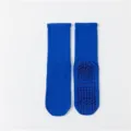 Blaue Anti-Rutsch Yoga Socken für Damen, mittelhohe Fitness Pilatessocken mit Grip Punkten. - Damen 35-39 / Marineblau