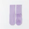 Lila Damen halbe Socken Yoga Grip Socken, rutschfeste Pilates Fitness Sport Socken. - Damen 35-39 / Taro Lila
