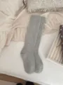 Calcetines grises de media pantorrilla para mujer, estilo básico diario otoño invierno. - Talla única / Gris