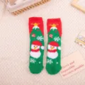Chaussettes de Noël douillettes en peluche avec motif de bonhomme de neige et sapin, hiver. - Taille unique / Noël étoile