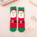 Chaussettes de Noël en peluche pour femmes, chaussettes d'hiver chaudes du Père Noël douces. - Taille unique / Père Noël à Ceinture