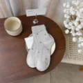 Japanische süße florale mittellange Baumwollsocken mit süßen Blasenkanten für Damen. - Damen 35-39 / Khaki