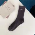 Dark grey ribbed crew socks for men featuring stylish snow mountain knit pattern and toe detail. - One Size / Purple