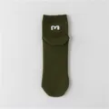 Männliche kurze Sport Baumwollsocken bestickte Buchstaben lässige Streetwear Socken - Einheitsgröße / Grün