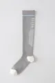 Damen Sport Kompressionsstrümpfe grau lang Schlauchsocken Laufen Fitness atmungsaktiv gestreift - Damen 35-39 / Hellgrau