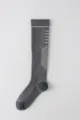 Graue Kompressionsstrümpfe für Damen, atmungsaktive gestreifte hohe Fitness Laufen Waden Socken - Damen 35-39 / Dunkelgrau