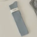 Light blue ribbed long socks, solid color knit knee high socks for women daily autumn wear. - Women's 35-39 / Blue