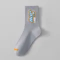 Graue Herren Socken mit stylischem Strickmuster und atmungsaktiver Baumwolle für Alltag. - Einheitsgröße / Hellgrau