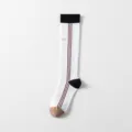 Women's compression calf socks for fitness, running, and yoga with stylish vertical stripes. - One Size / Bottoms / White