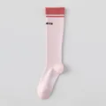 Rosa sportliche lange Socken Damen Yoga Pilates Fitness Outdoor Wandern Aktivität - Einheitsgröße / Rosa