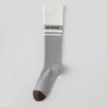 Farbblockierte Yoga-Socken für Damen, rutschfeste wadenlange Pilates Fitness Sport-Strümpfe - Einheitsgröße / Hellgrau