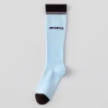 Farbblock Yoga Socken Damen Wadenstrümpfe professionelle rutschfeste Fitness Socken - Einheitsgröße / Hellblau