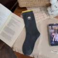Süße welpen stickerei damen mittelsocken japanischer college stil baumwollsocken - Damen 35-39 / Crew-Socken / Dunkelgrau