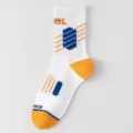 Herren Baumwolle Wadenlange Socken Freizeit Sport Laufen Trendige weisse Socken neu - Einheitsgröße / Weiß