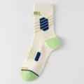 Herren Wadenlange Baumwollsocken Winter Freizeit Sport Socken gestreift modisch bequem - Einheitsgröße / Beige