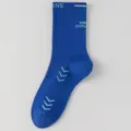 Men's blue athletic crew socks with breathable cotton fabric, stylish casual sports running socks - One Size / Blue
