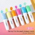 6pcs colorful aesthetic highlighters set, smear-resistant student study marker pens 105mm - Spring Peach Moon 6 Sticks