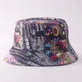 Sombrero de pescador retro de los 80 y 90 con grafiti vintage gorro de sol - Talla única / Estilo 8090-J (8090-J)