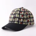 Exotische olifant print baseball cap met gebogen rand, stijlvolle casual zonnehoed unisex. - Verstelbaar / Gedrukte Olifant Zwart