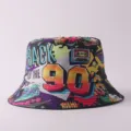 Sombrero de pescador retro anos 80 90 con grafiti estilo urbano streetwear para sol. - Talla única / Estilo 8090-O (8090-O)