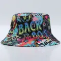 Sombrero de pescador con estampado graffiti retro anos 80, gorro de sol streetwear hip hop. - Talla única / Estilo 8090-H (8090-H)