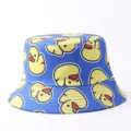 Sombrero de pescador azul con estampado de pato amarillo, gorra casual de protección solar. - Talla única / Pato Amarillo Azul