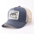 Gorra de béisbol trucker de malla clásica con parche de pesca, gorro de verano transpirable. - Ajustable / Gorra Malla Parche Pez / Gris