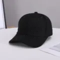 Detail shot of black rhinestone baseball cap, sparkling crystal studded wide brim. - Adjustable / Solid Black