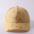 Gorra de béisbol amarilla con estampado de queso y visera curva clásica para un gran estilo. - Ajustable / Estilo Patrón Queso Puntos Amarillos