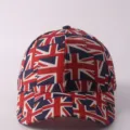 Gorra de béisbol con estampado Union Jack, diseño elegante con ala curva para uso diario. - Ajustable / Estilo Estampado Completo Bandera Británica Retro