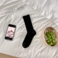 Klassische schwarze Wadenstrümpfe für Damen, bequeme atmungsaktive Freizeitsocken. - Damen 35-39 / Schwarz