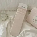 Chaussettes mi-mollet à volants pour femmes, chaussettes tricotées roses cœur creux. - Taille unique / Rose 1 Paire