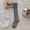 Calze al polpaccio grigie donna stile coreano orlo arrotolato cotone balletto chic - Taglia unica / grigio medio
