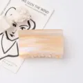 Champagne iridescent jelly hair claw clip in a square minimalist design - Orange