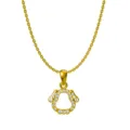 Elegante collana zodiaco in acciaio inox placcato oro 18K con ciondolo in zircone lucido - Cane (N0088)