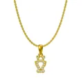 Collier en acier au titane plaqué or 18 carats avec pendentif dragon en zircon brillant - Dragon (N0092)