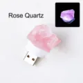 Natural Rose Quartz USB crystal night light for bedside bedroom atmosphere mood - Rose Quartz