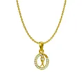 Collier pendentif serpent du zodiaque en acier inoxydable plaqué or 18 carats et zircon - Serpent (N0095)