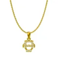 Collier pendentif pingouin élégant plaqué or 18 carats avec oxydes de zirconium blanc - Chèvre (N0098)
